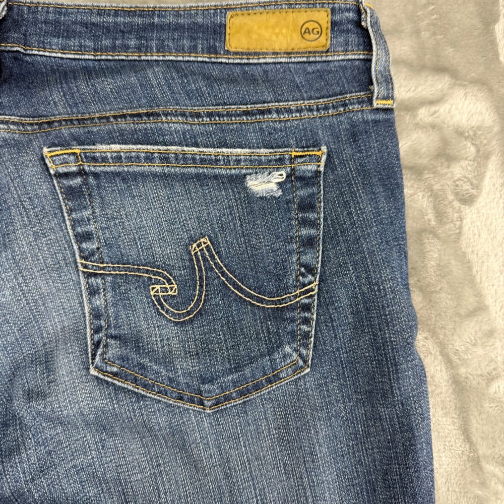 AG Adriano Goldschmied Stilt Roll-Up Cigarette Capri Blue Distressed Size 30 Y2K - Picture 12 of 16